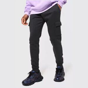 Boohoo Men's Skinny Fit Cargo Jogger Pants - M